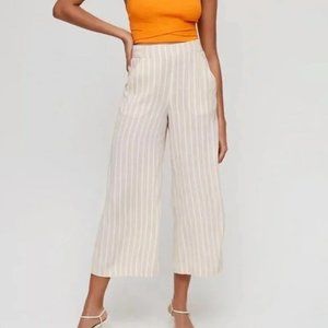 Wilfred Aritzia - Faun Pinstripe Wide Leg Pants
